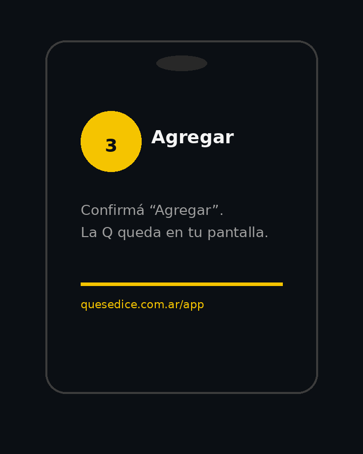 Paso 3: confirmá Agregar